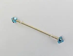 Finishing Touch Crystal Collar Bar - Aqua/gold Finishing Touch Crystal Collar Bar - Aqua/gold