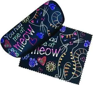 Spoontiques Padded You had me at Meow (Cat) Eye Glass Case and Lens Cloth Spoontiques Padded You had me at Meow (Cat) Eye Glass Case and Lens Cloth