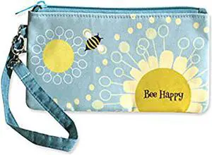 Robin Pickens Wristlet Cosmetic Bag Honey Bee Happy, 4 x 7 inches Robin Pickens Wristlet Cosmetic Bag Honey Bee Happy, 4 x 7 inches