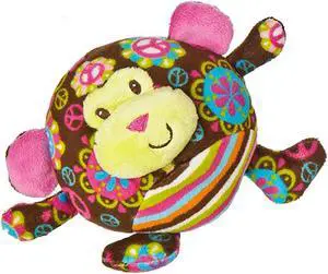 Mary Meyer Print Pizzazz Hugaroo 5.5" Round Peace Monkey Plush Stuffed Animal Mary Meyer Print Pizzazz Hugaroo 5.5" Round Peace Monkey Plush Stuffed Animal