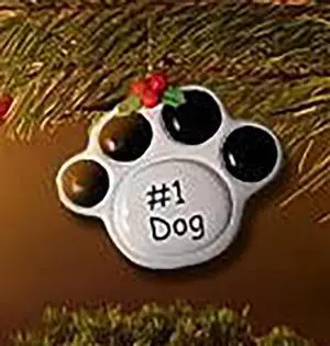 #1 Dog Paw Print Ornament #1 Dog Paw Print Ornament