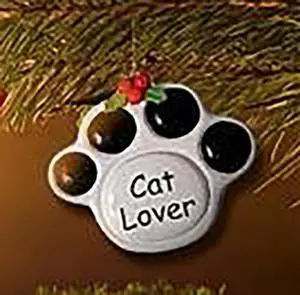 Ceramic Paw Print Christmas Ornament "Cat Lover" Ceramic Paw Print Christmas Ornament "Cat Lover"