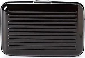 Stylish Shiny Black Armored Credit Card RFID Block Wallet and Cash Holder Stylish Shiny Black Armored Credit Card RFID Block Wallet and Cash Holder