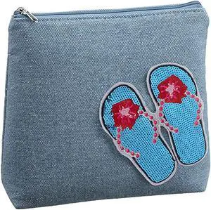 Ganz KABOOM! Patches - Light Denim Cosmetic Bag, Flip Flops Ganz KABOOM! Patches - Light Denim Cosmetic Bag, Flip Flops