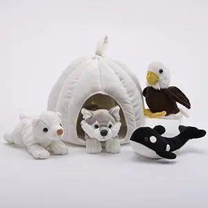 Plush 10-inch Snow House with 4 Stuffed Animals by Unipak Plush 10-inch Snow House with 4 Stuffed Animals by Unipak
