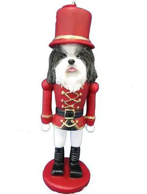E&S Pets 35358-39 Black and White Shih Tzu Nutcracker Soldier Dog Ornament E&S Pets 35358-39 Black and White Shih Tzu Nutcracker Soldier Dog Ornament