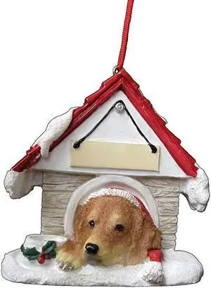 Golden Retriever Doghouse Ornament Hand Painted and Easily Personalized Golden Retriever Doghouse Ornament Hand Painted and Easily Personalized