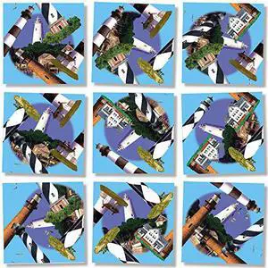 B Dazzle Outer Banks' Lighthouses Scramble Squares 9 Piece Puzzle B Dazzle Outer Banks' Lighthouses Scramble Squares 9 Piece Puzzle