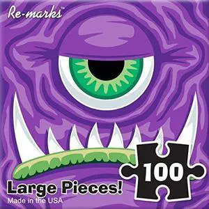 Purple Monster Cyclops 100 Piece Puzzle by Re-marks Purple Monster Cyclops 100 Piece Puzzle by Re-marks