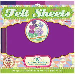 Pansy Colors Purple Felt Sheets, 5 sheets, by eeBoo Pansy Colors Purple Felt Sheets, 5 sheets, by eeBoo