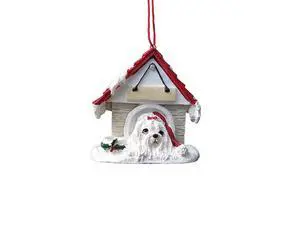 Maltese Doghouse Ornament Hand Painted and Easily Personalized Maltese Doghouse Ornament Hand Painted and Easily Personalized
