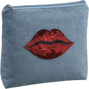 Ganz KABOOM! Patches - Light Denim Cosmetic Bag, Lips Ganz KABOOM! Patches - Light Denim Cosmetic Bag, Lips