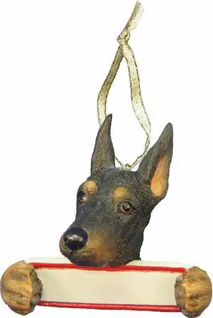 Doberman Ornament "Santa's Pals" With Personalizable Name Plate Doberman Ornament "Santa's Pals" With Personalizable Name Plate