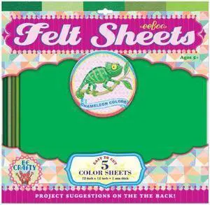 eeBoo Chameleon Colors Green Felt Sheets, 5 sheets eeBoo Chameleon Colors Green Felt Sheets, 5 sheets