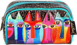 Laurel Burch Tribal Feline Cats Foil Cosmetic Bag Laurel Burch Tribal Feline Cats Foil Cosmetic Bag