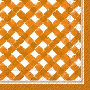 Boston International Roseanne Beck Cocktail Napkins, Orange Gingham Boston International Roseanne Beck Cocktail Napkins, Orange Gingham