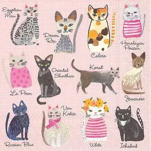 Boston International IHR Cocktail Beverage Paper Napkins 5 x 5 Cool Cats Boston International IHR Cocktail Beverage Paper Napkins 5 x 5 Cool Cats