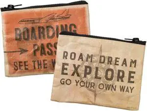Primitives By Kathy Zipper Wallet - Boarding Pass See the World Roam Explore Primitives By Kathy Zipper Wallet - Boarding Pass See the World Roam Explore