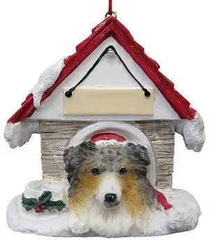Australian Shepherd Doghouse Ornament Hand Painted Easily Personalized Australian Shepherd Doghouse Ornament Hand Painted Easily Personalized