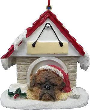 Fawn Boxer, Uncropped Doghouse Ornament Hand Painted Easily Personalized Fawn Boxer, Uncropped Doghouse Ornament Hand Painted Easily Personalized