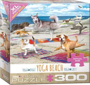 EuroGraphics Dogs and Cats Yoga Beach Jigsaw Puzzle (300-Piece) EuroGraphics Dogs and Cats Yoga Beach Jigsaw Puzzle (300-Piece)