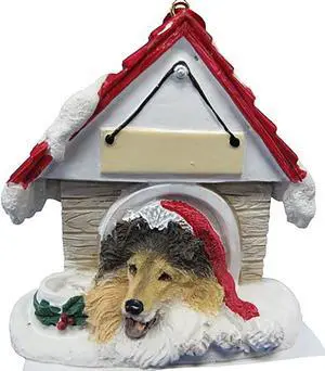 Collie Doghouse Ornament Hand Painted Easily Personalized Collie Doghouse Ornament Hand Painted Easily Personalized