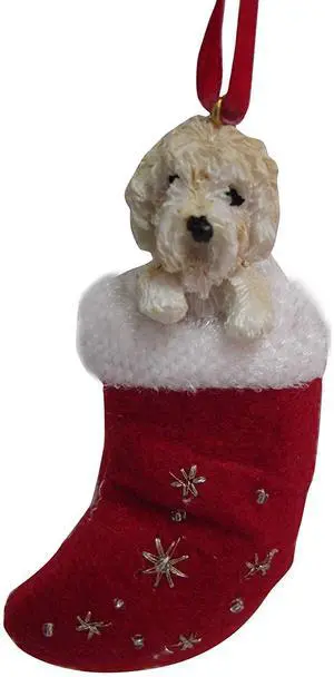 Cream Labradoodle Christmas Stocking Ornament "Santa's Little Pals" Cream Labradoodle Christmas Stocking Ornament "Santa's Little Pals"