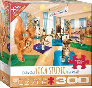 EuroGraphics Dogs and Cats Yoga Studio Jigsaw Puzzle (300-Piece) EuroGraphics Dogs and Cats Yoga Studio Jigsaw Puzzle (300-Piece)