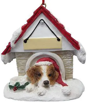 Brittany Spaniel Doghouse Ornament Hand Painted Easily Personalized Brittany Spaniel Doghouse Ornament Hand Painted Easily Personalized