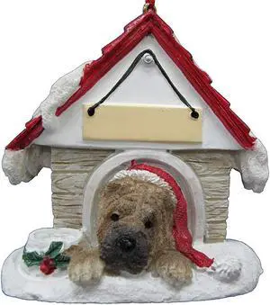 Sharpei Doghouse Ornament Hand Painted and Easily Personalized Sharpei Doghouse Ornament Hand Painted and Easily Personalized
