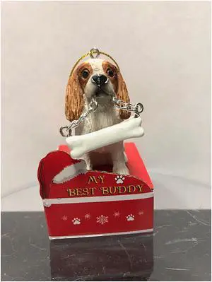 E&S Pets My Best Buddy Cavalier King Charles with Bone Christmas Ornament E&S Pets My Best Buddy Cavalier King Charles with Bone Christmas Ornament