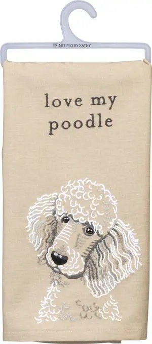Primitives by Kathy Love My Poodle Dish Towel, 26" Primitives by Kathy Love My Poodle Dish Towel, 26"