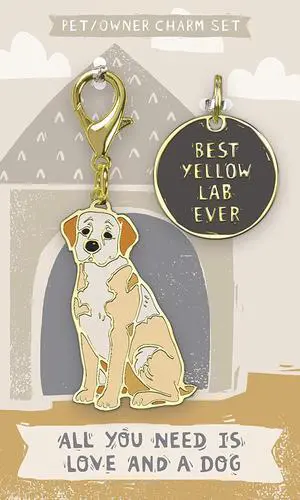 Primitives By Kathy Dog Collar Charm Set - Yellow Lab Primitives By Kathy Dog Collar Charm Set - Yellow Lab