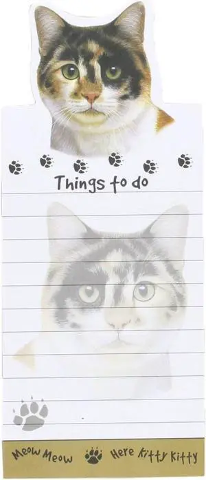 "Calico Cat Magnetic List Pads" Uniquely Shaped Sticky Notepad Measures 8.5 by 3.5 Inches "Calico Cat Magnetic List Pads" Uniquely Shaped Sticky Notepad Measures 8.5 by 3.5 Inches