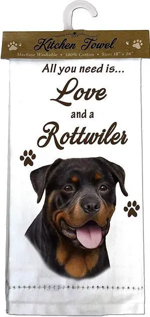 E&S Pets 700-33 Rottweiler Kitchen Towel, Off-white E&S Pets 700-33 Rottweiler Kitchen Towel, Off-white