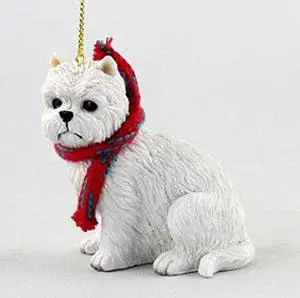 Westie with Scarf Christmas Ornament (Large 3 inch version) Dog Westie with Scarf Christmas Ornament (Large 3 inch version) Dog