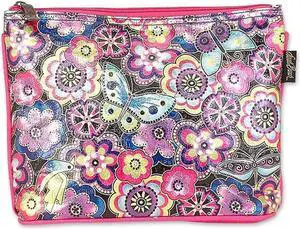 Laurel Burch Foiled Cosmetic Makeup Bags (Purple Multi Floral) Laurel Burch Foiled Cosmetic Makeup Bags (Purple Multi Floral)