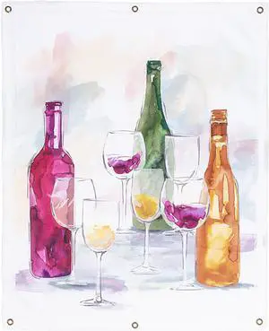 Ganz Canvas Wall Hanging - Wine Art in Color, 24" W. x 30" H.