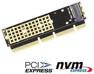 M.2 NGFF NVMe SSD to PCI-E 3.0 16x X16/X8/X4 Adapter M2 NGFF Key M PCIE Extender Card w/ Heat Sink Radiator for 1U 2U Servers PC(No Heatsink)