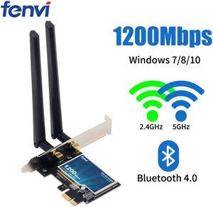 Fenvi AC1200 Wireless PCIe WiFi Card Dual Band PCI Express Wi-Fi Adapter Bluetooth 4.0, Up to 867M(5Ghz), 300Mbps(2.4Ghz), 802.11ac WI-FI BT 4.0 PCIe Network Wlan Adapter For Desktop Windows 7,8,10,11