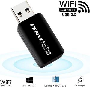 USB Adapter For PC Office work WiFi 1300M 2.4G 5G Wireless Dongle Network  US