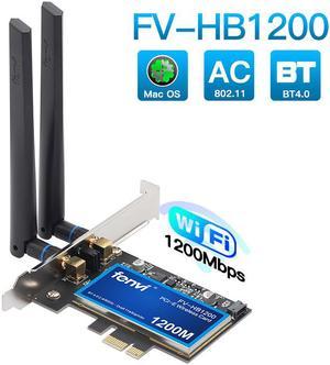 Fenvi FV-HB1200 Desktop Wireless-AC Dual Band 1200Mbps PCIE Wifi Card,support Hackintosh Wi-Fi Adapter, Bluetooth 4.0, Windows 7/10/11,compatible with mac OS Big Sur/Monterey/Catalina,Airdrop,Handoff