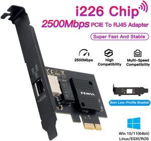 2.5GBase-T PCI Express Gigabit Network Card for Gaming, 2.5G/1G/100Mbps PCIe Ethernet Network Adapter RJ45 LAN Controller With Intel I226 for PC, Support Windows 10/11, Standard & Low-Profile Brackets