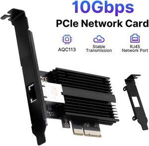 Fenvi 10G Base-T PCI-e Network Card Marvell AQC113C, 10Gbps RJ45 Port NIC Card with Standard & Low-Profile Brackets, Support Windows10/11/Server