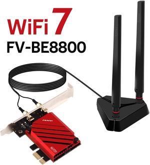 Fenvi FV-BE8800 PRO WiFi 7 BE200 PCIe Network Card, Bluetooth 5.4,Tri-Band Antenna 2.4G/5G/6GHz for Intel BE200 8774Mbps Wireless Adapter,802.11be with MU-MIMO, OFDMA, Support Windows 11/10(64it)