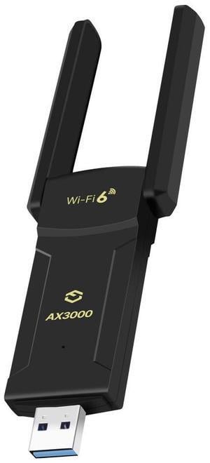 FENVI USB 3.0 WiFi 6E Adapter AX3000 Bluetooth 5.2 Dongle Wireless Network Card, 802.11AX Tri-Band 6GHz/5GHz/2.4GHz Antennas For Windows 10/11 MU-MIMO