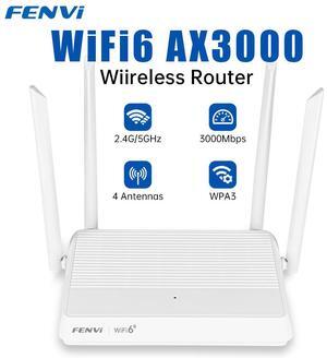 fenvi AX3000 Dual Band WiFi 6 Router, 802.11AX Wireless Gigabit Internet Router, High Gain Antennas for Gaming, Support VPN(PPTP L2TP),OFDMA, MU-MIMO,IPV6 & WPA3,Beamforming