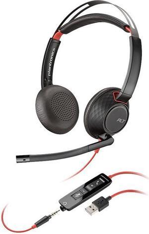 Plantronics - Blackwire C5220 - Wired, Dual-Ear (Stereo) Headset with Boom Mic - USB-A, 3.5 mm to connect to your PC, Mac, Tablet and/or Cell Phone