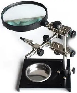 SY-209 Desk Magnifier Soldering Iron Stand Helping Clamp Vise Clip Tool 3X Magnifying Glass Adjustable