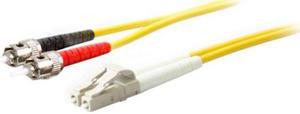 THIS IS A 5M LC (MALE) TO ST (MALE) YELLOW DUPLEX RISER-RATED FIBER PATCH CABLE.